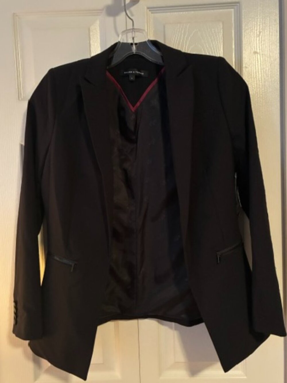NWT Size 6 Willow & Thread (Reitmans) Black Zip Pocket Lined Blazer Jacket
